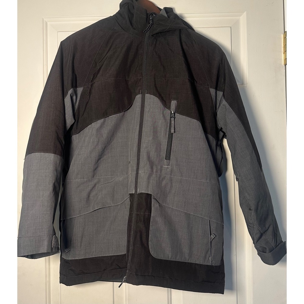 RPZN Youth L Ski Snowboard Jacket Hooded‎ Waterproof Warm Black Grey